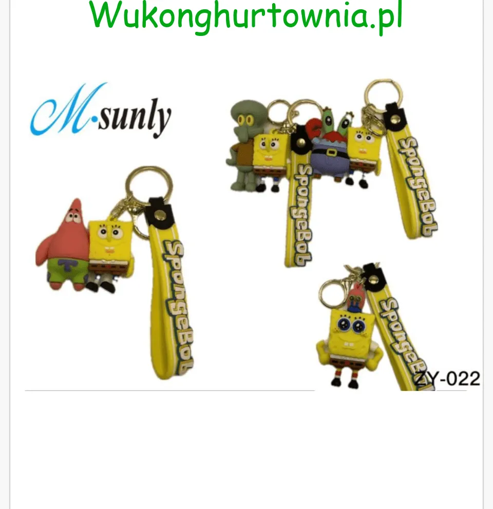 Brelok Gumowy SpongeBob i Przyjaciele z Paskiem, 12 szt, ZY-022