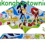Latawiec Sonic z bohaterami bajki, kolorowy z uchwytem