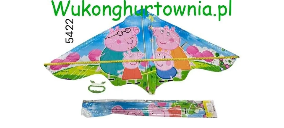 Latawiec Peppa Pig z uchwytem i linką, kolorowy nadruk
