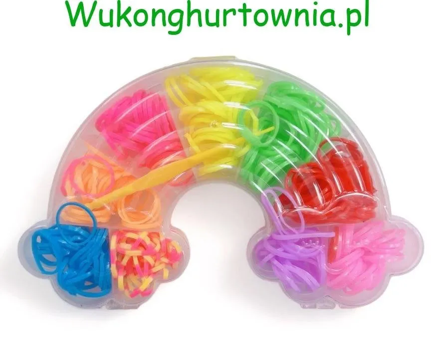 Zestaw Startowy do Bransoletek z Gumek, Pudełko Tęcza, 12 szt.