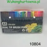 Pisaki pędzelkowe Dual Tip Brush Pens 48 kolorów, dwustronne