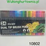 Pisaki pędzelkowe Dual Tip Brush Pens 24 kolory dwustronne
