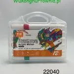 Markery akrylowe 12 kolorów ZhongCai FD-602 w etui z rączką