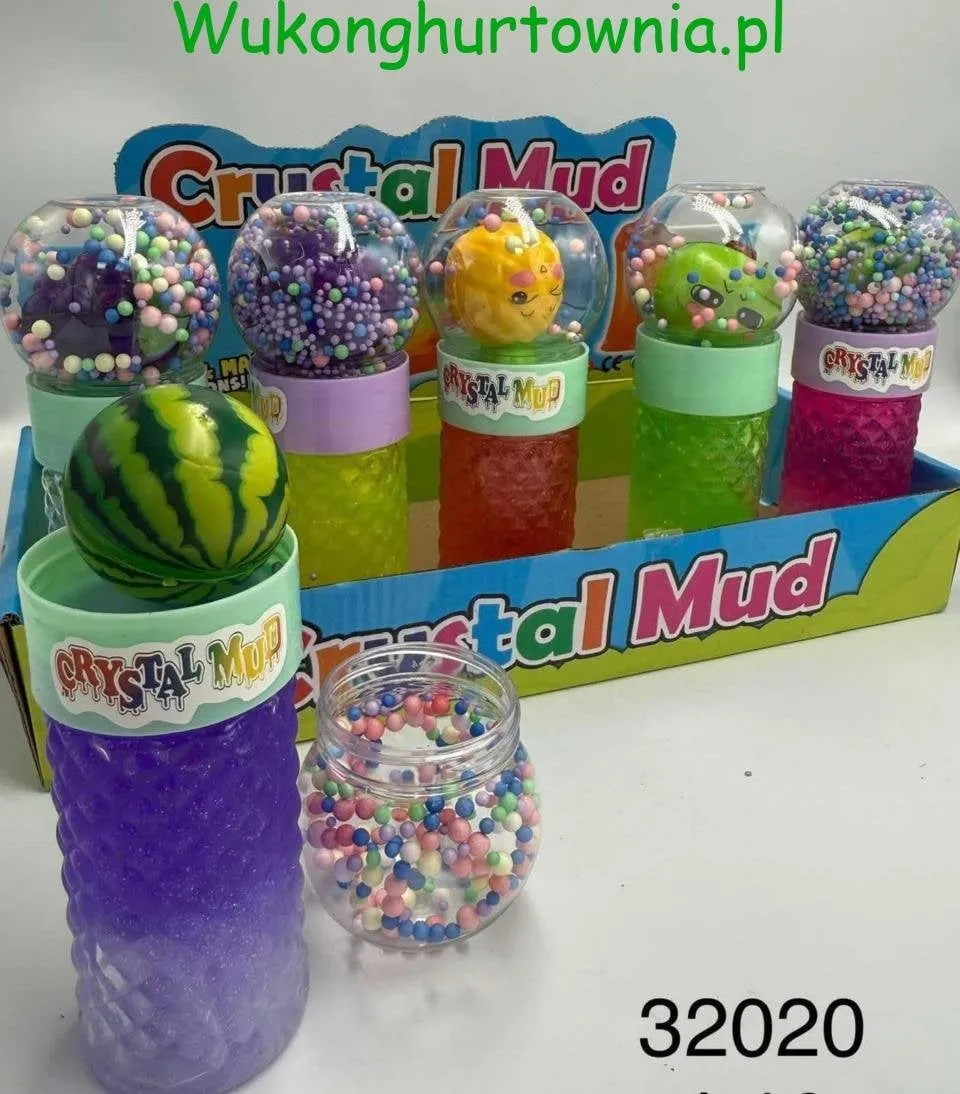 Zabawki Slime Crystal Mud z owocami i kuleczkami, 12 szt.