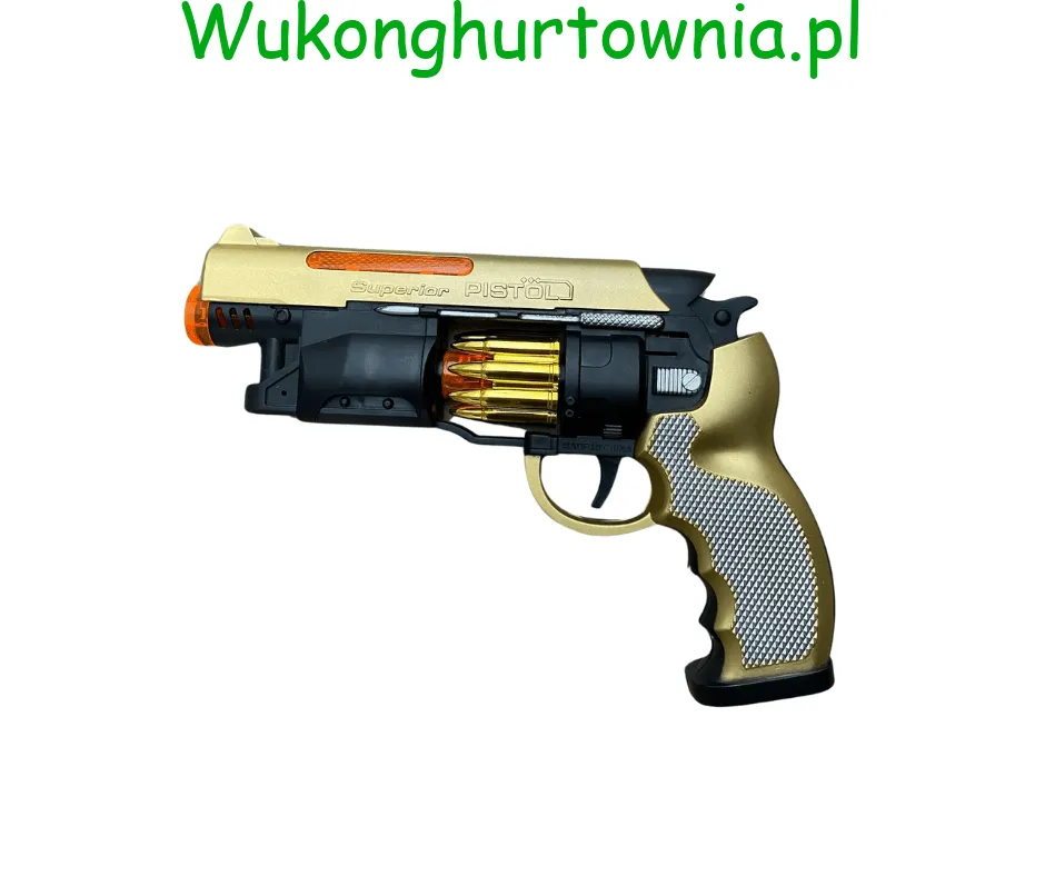 Pistolety dla dzieci Superior Pistol, złoto-czarny rewolwer