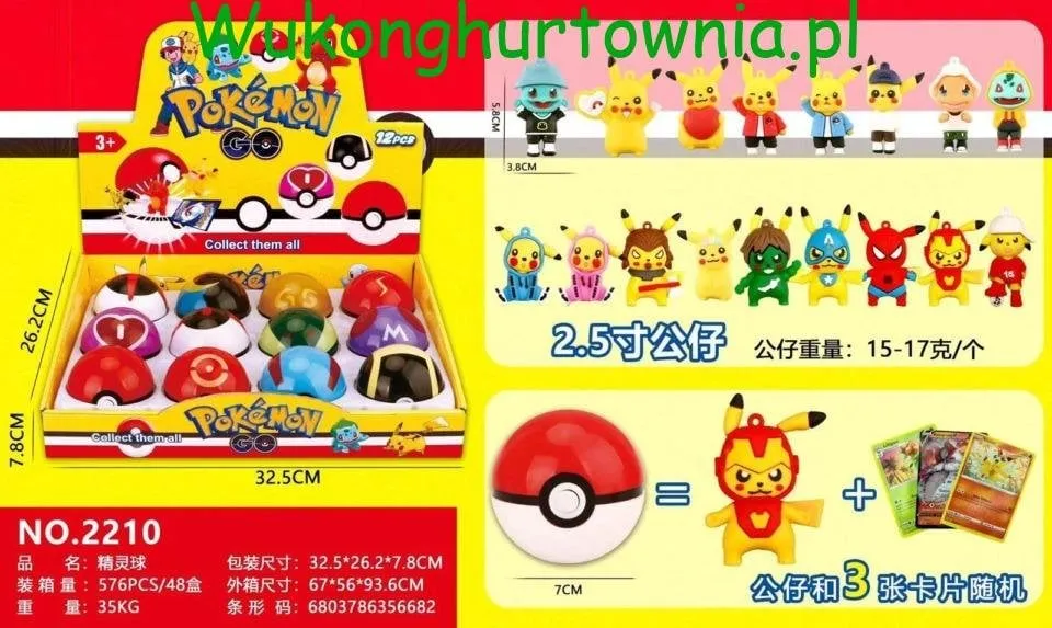 Zabawki Kula Pokemon GO Figurki 7cm - 12 szt/paczka