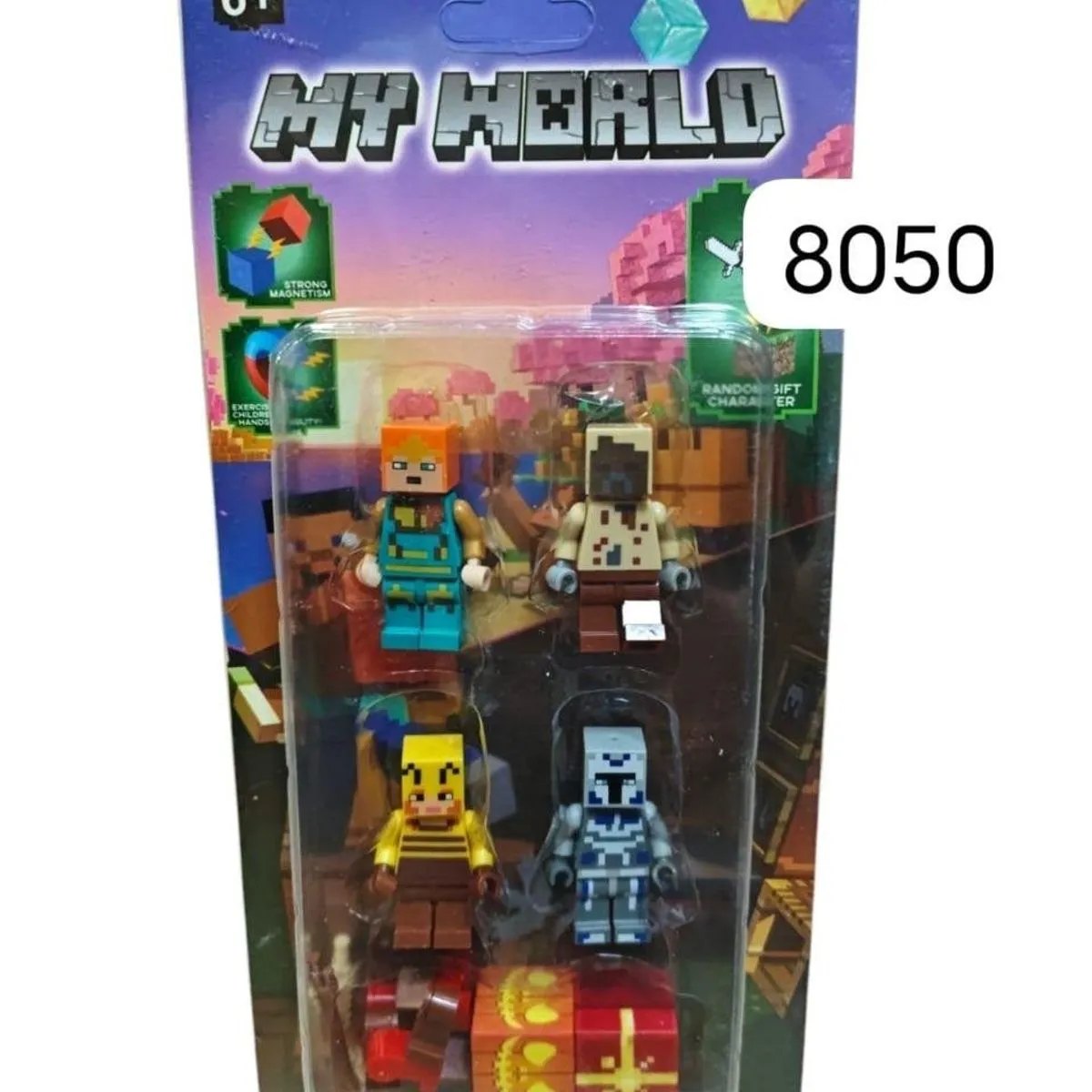 Figurki Minecraft My World Magnetyczny Zestaw 4 szt. Blister