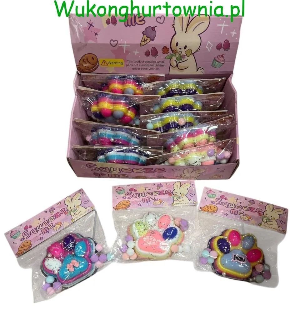 Zabawka Squeeze Toys Gniotek Łapka Kolorowa, 12 szt.