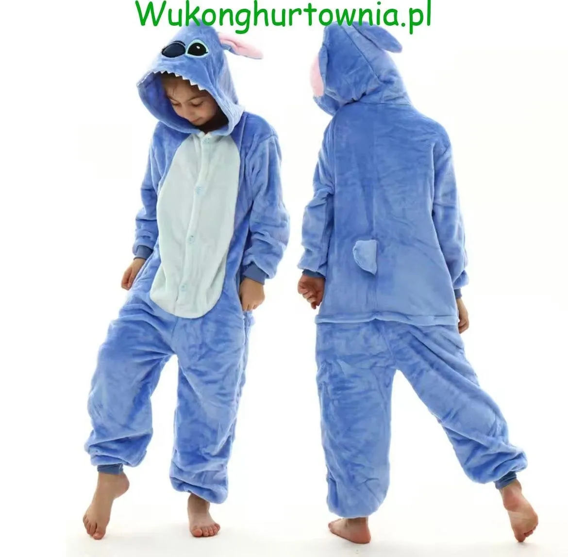 Strój Stitch dla Dzieci 140cm Kigurumi Pajacyk Pluszowy Niebieski