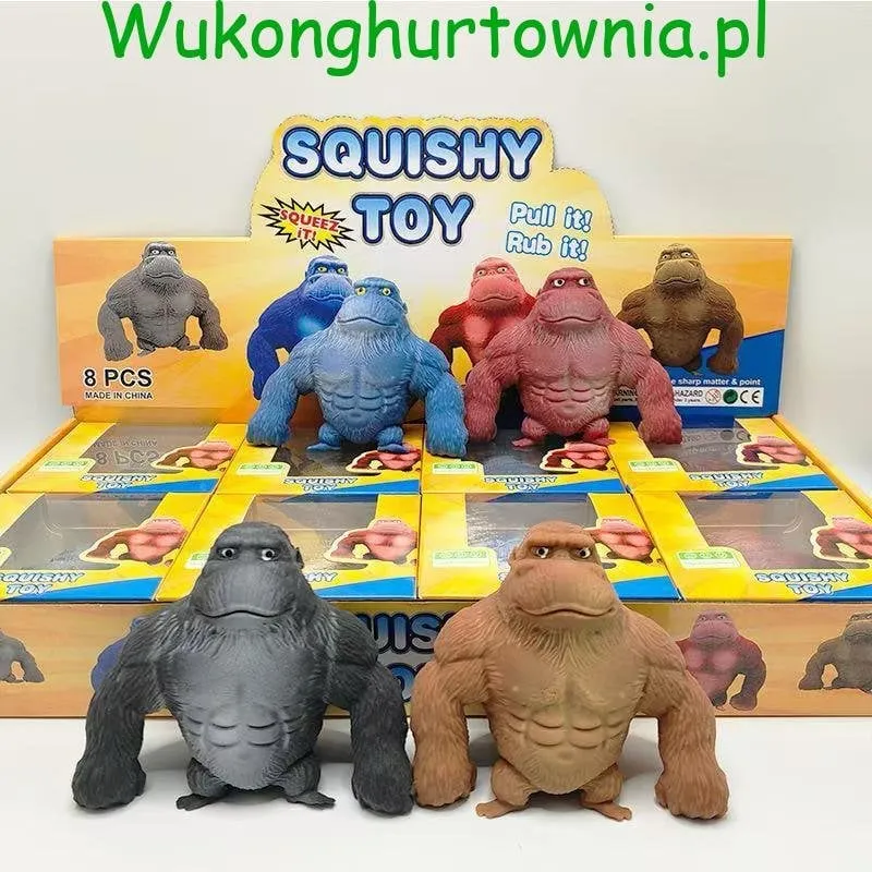 Zabawka Squishy Toy Goryl Antystresowy, 8 szt.