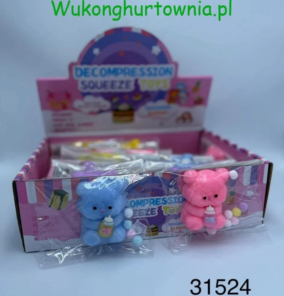 Zabawka Squeeze Toys Gniotek Miś z Butelką 16 szt.