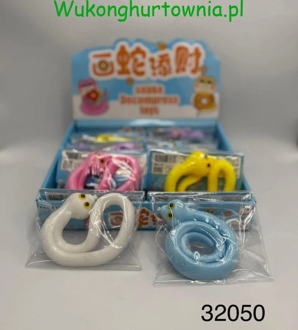 Zabawka Squeeze Toys Gniotek Wąż 16 szt. Mix Kolorów