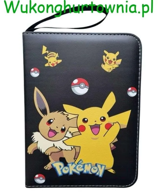 Album na Karty Pokemon 400 Kart Czarny Zamykany na Suwak