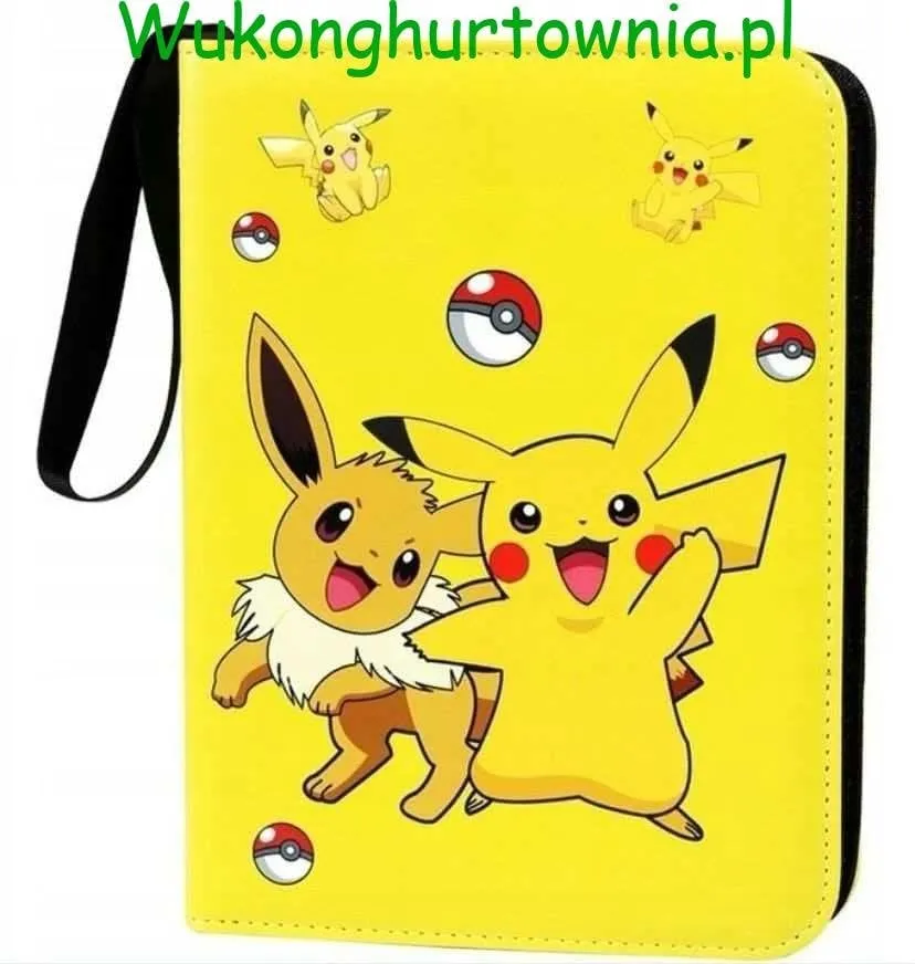 Album na 400 Kart Pokemon Żółty Pikachu i Eevee z Zamkiem
