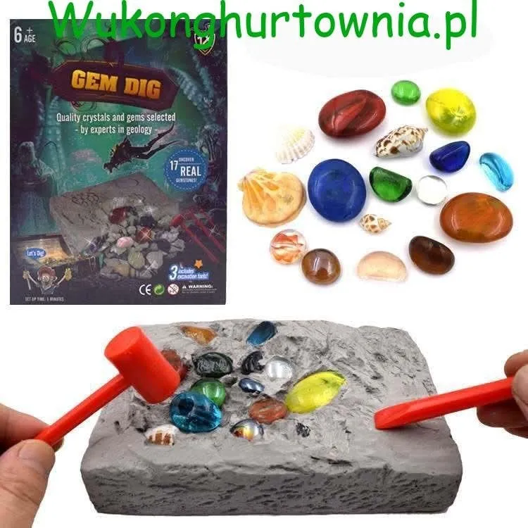 Zabawka Gem Dig Zestaw Wykopaliskowy 17 Klejnotów 6 szt