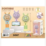 Mini Wiatrak Elektryczny USB 19cm z Podstawką na Telefon Mix