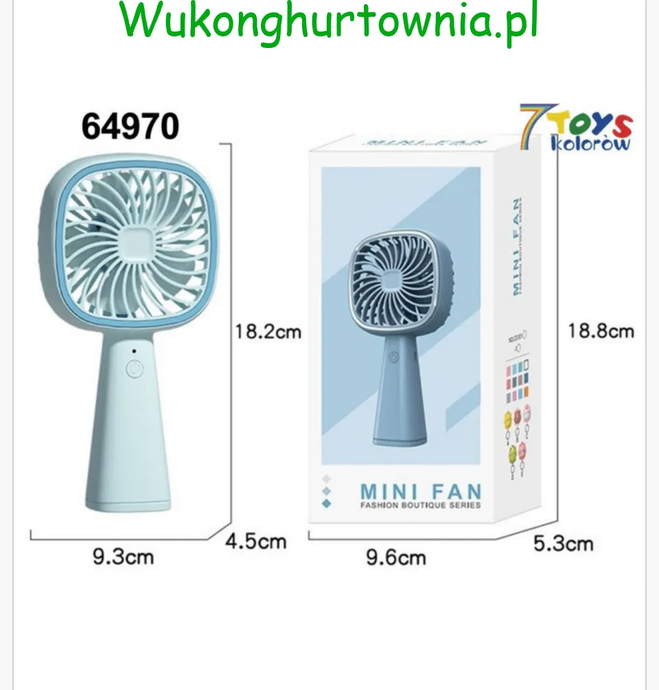 Mini Wiatrak Elektryczny Przenośny 18.2cm Błękitny