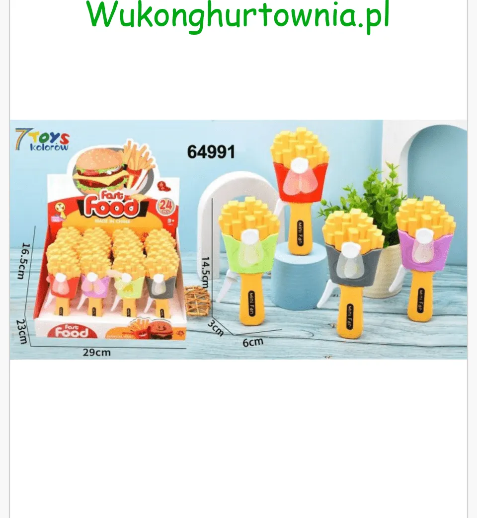 Mini Wiatrak Ręczny Frytki Fast Food 14,5cm 18szt