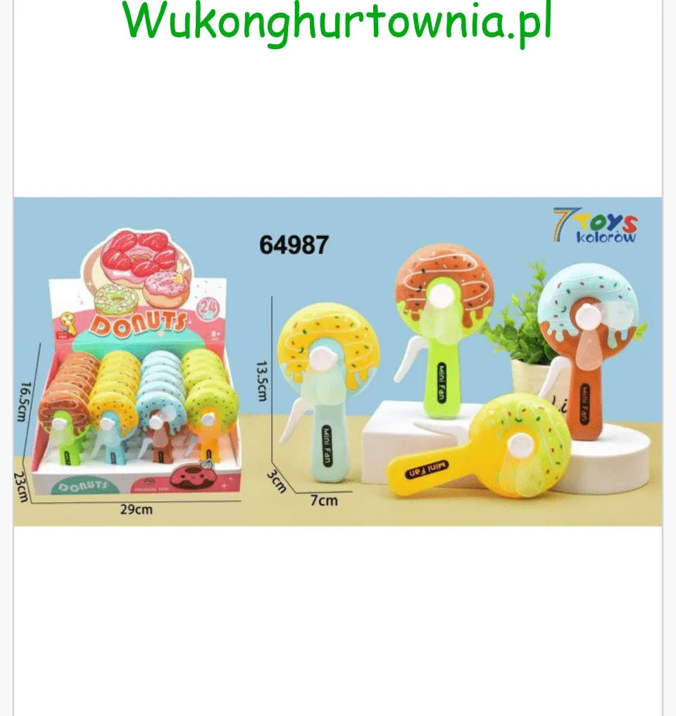 Mini Wiatrak Ręczny Donuts 13,5cm Manualny - 24 szt.