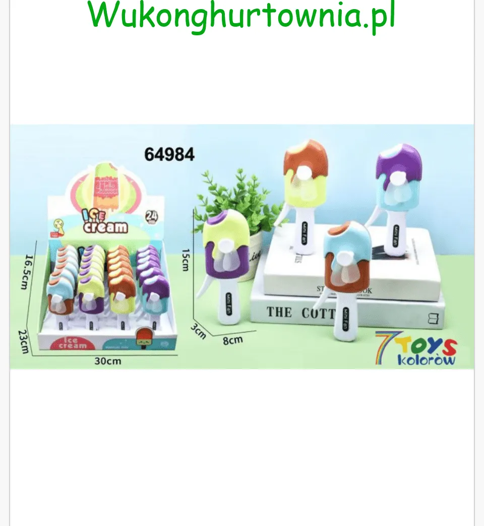 Mini Wiatrak Ręczny Lód 15cm Manualny - 24 szt.