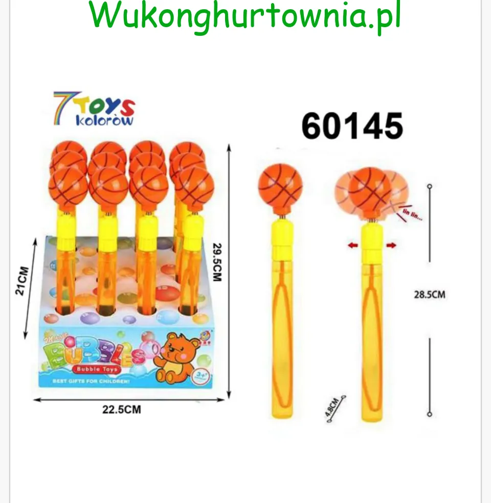 Miecz na bańki mydlane Piłka Koszykowa 29,5cm 12szt PK16001