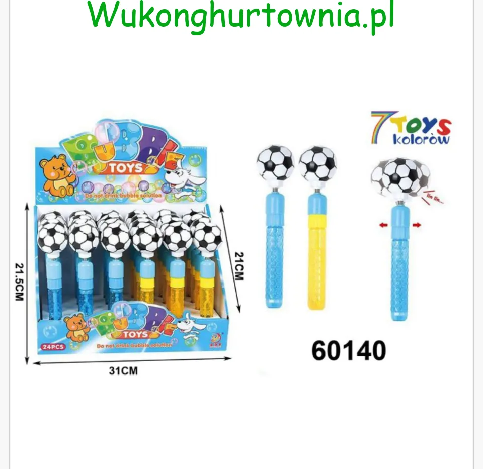 Miecz na Bańki Mydlane Piłka Nożna 21cm 24szt PK16004