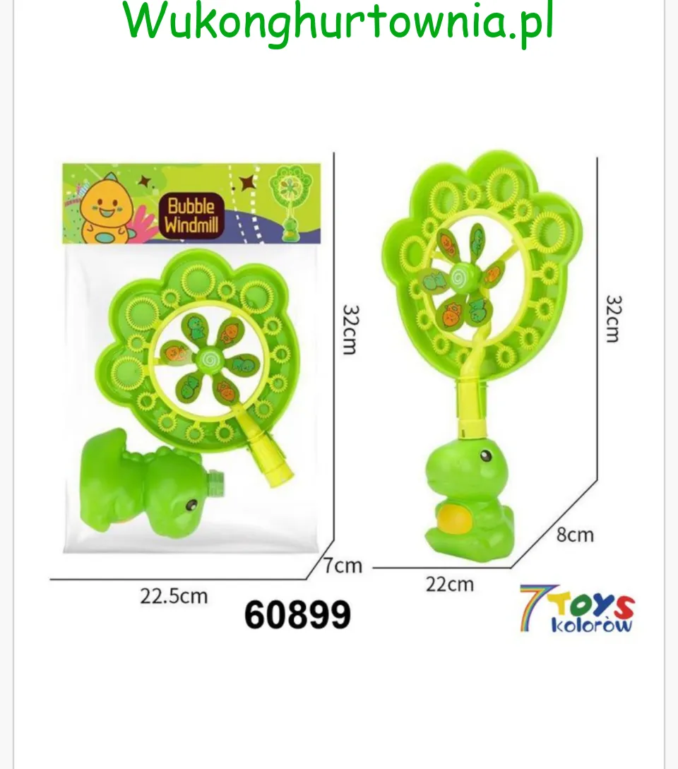 Bańki Mydlane Wiatraczek Dinozaur 32cm 12 szt. PK16011