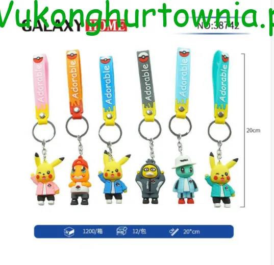 Brelok do Kluczy Pikachu Anime 20cm z Paskiem - 24 szt.