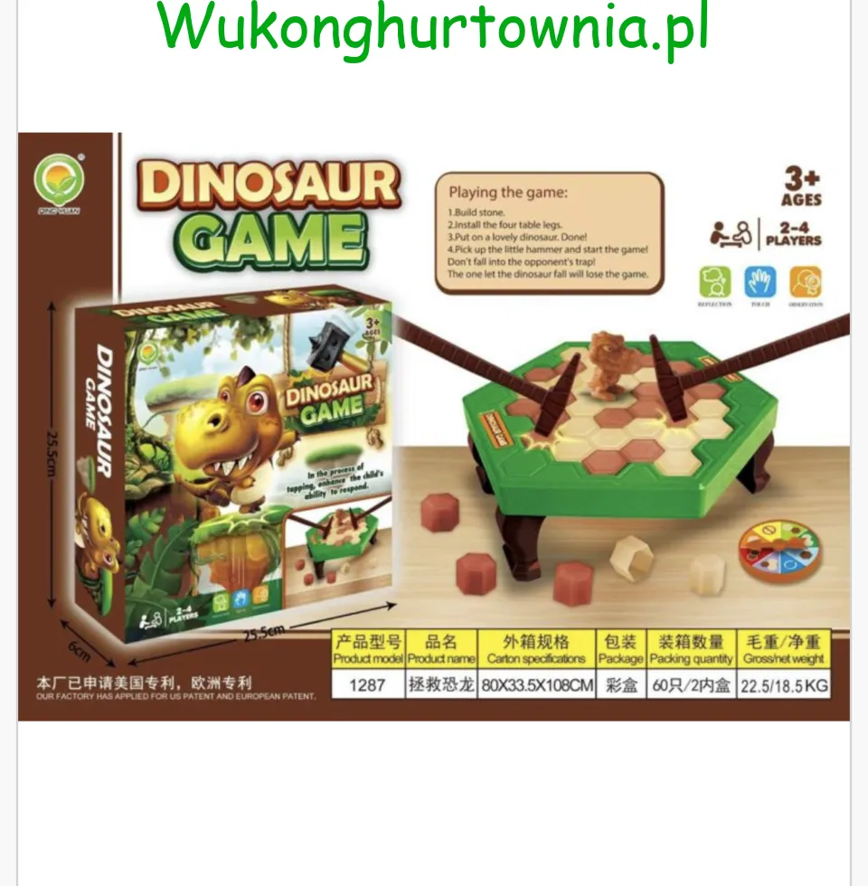Gra Zręcznościowa Dinosaur Game 25.5cm - Nie upuść dinozaura