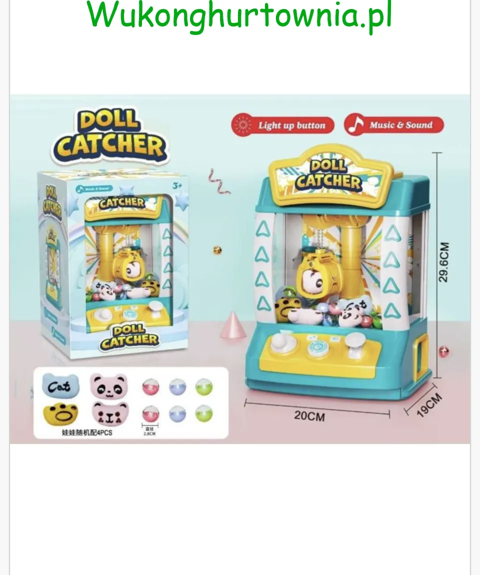 Zabawka Doll Catcher Automat do Wyławiania 29,6cm Światło Dźwięk