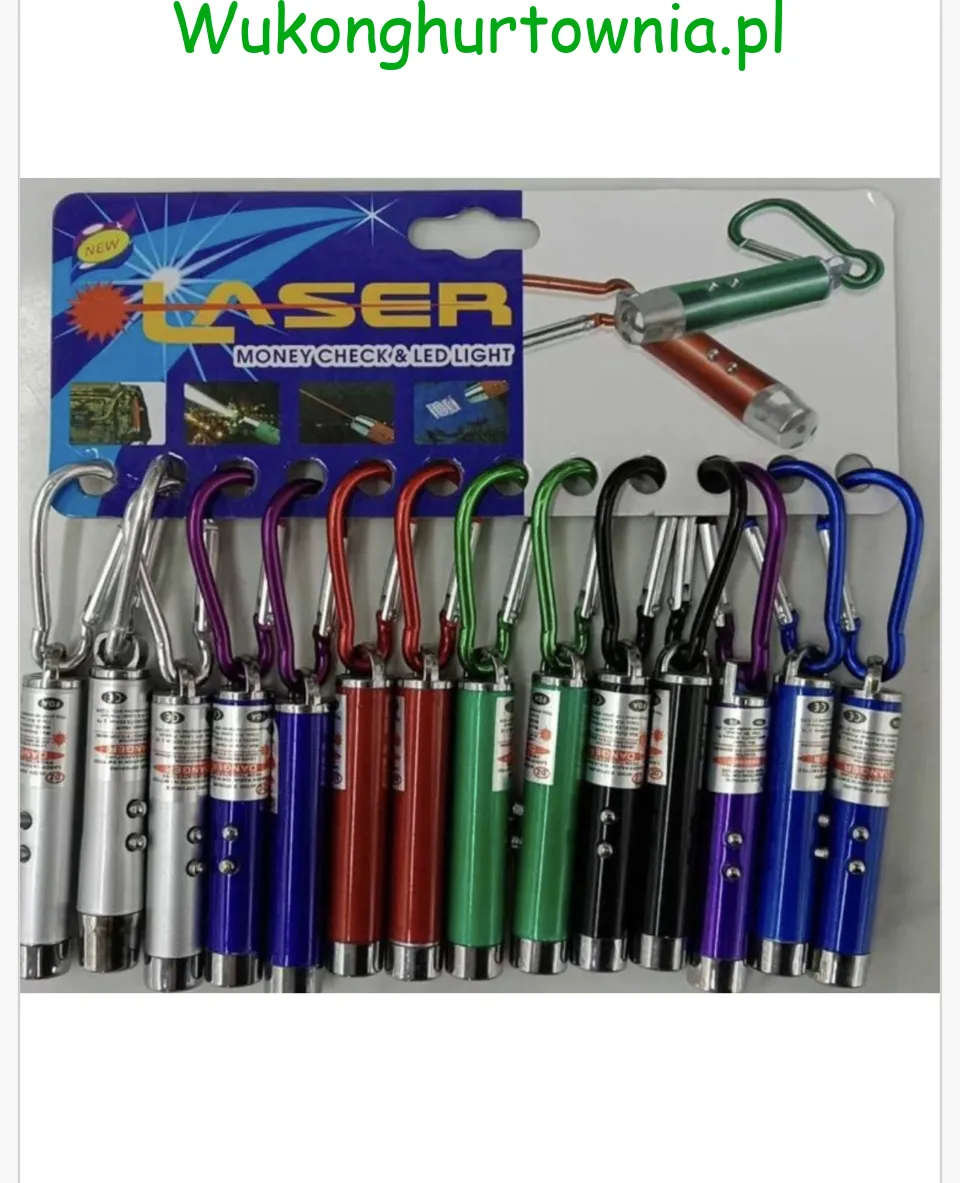 Zabawka Laser LED Light z karabińczykiem 3w1 - 24 szt.