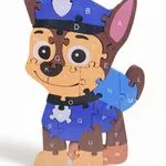Zabawka Drewniana Puzzle Paw Patrol Chase Alfabet Edukacyjne