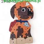 Zabawka Drewniana Puzzle Paw Patrol Zuma z Alfabetem