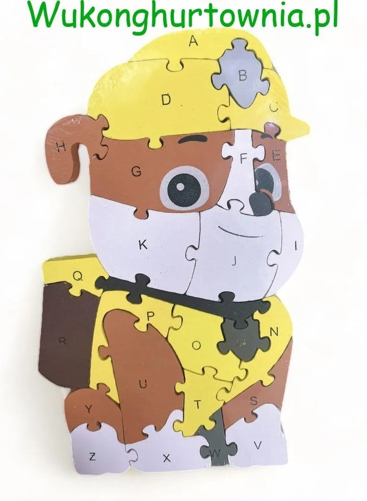 Zabawka Drewniana Puzzle Paw Patrol Rubble Alfabet