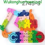 Zabawka Drewniana Puzzle Koparka Alfabet A-Z