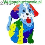 Zabawka Drewniana Puzzle Pies Alfabet Edukacyjne 6 szt.
