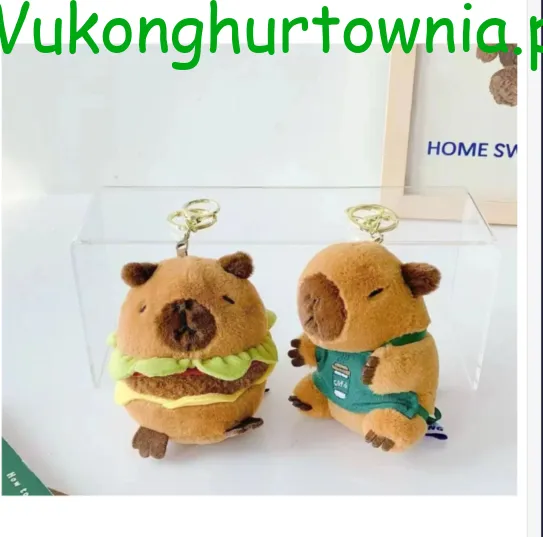 Brelok Pluszowa Kapibara Hamburger i Kawa 12szt