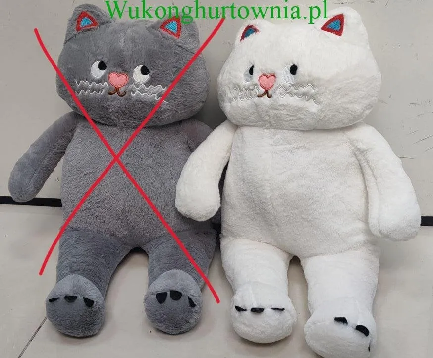 Maskotka na Kocyk Kot Pluszowy Miękki Haftowany 6 szt.