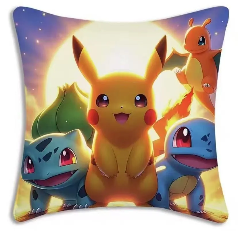 Poduszka dekoracyjna 45x45cm Pikachu Bulbasaur Charmander