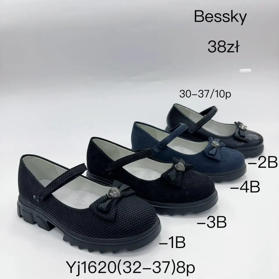 Półbuty Dziecięce Bessky YJ1620 Rozmiary 32-37 z Kokardką