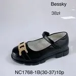 Półbuty Dziecięce Bessky Czarne z Łańcuszkiem Rozmiary