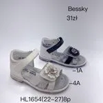 Sandały dziecięce Bessky z kwiatkiem, rozmiary 22-27, 8 par