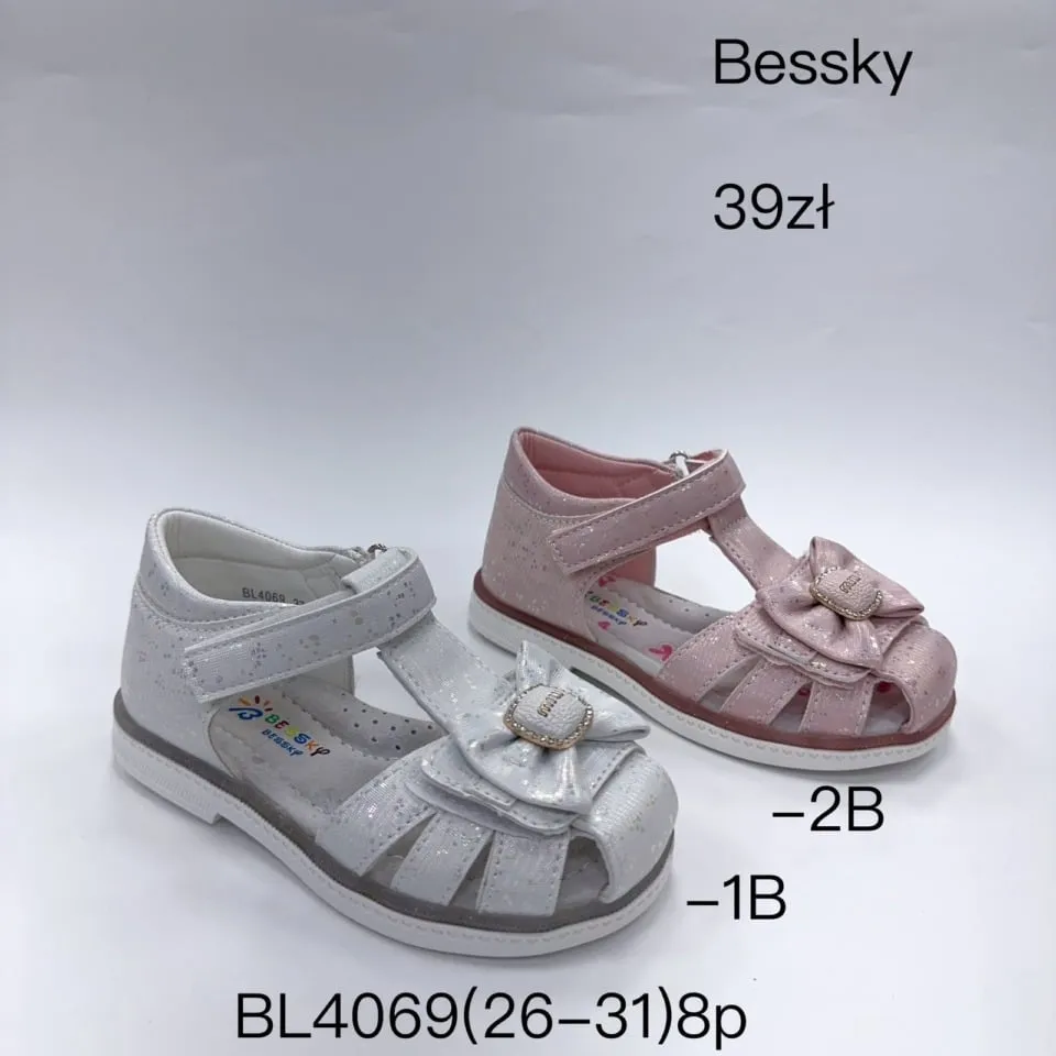 Sandały dziecięce Bessky BL4069 rozmiar 26-31, rzep, kokarda 8szt