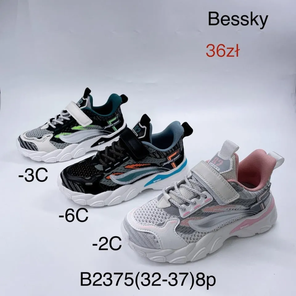 Trampki dziecięce Bessky sportowe r. 32-37 siateczka na rzep B2375