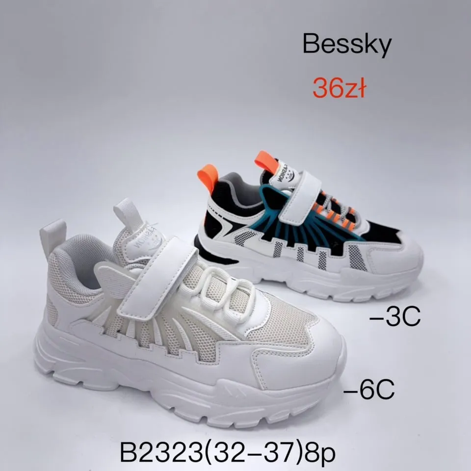 Trampki dziecięce Bessky sportowe r. 32-37 na rzepy B2323
