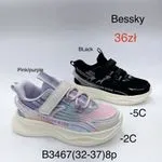Trampki dziecięce Besssky sportowe na rzepy Pink/Purple/Black
