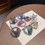 Uchwyt do telefonu pierścień motyl brokatowy mix kolorów 50 szt.