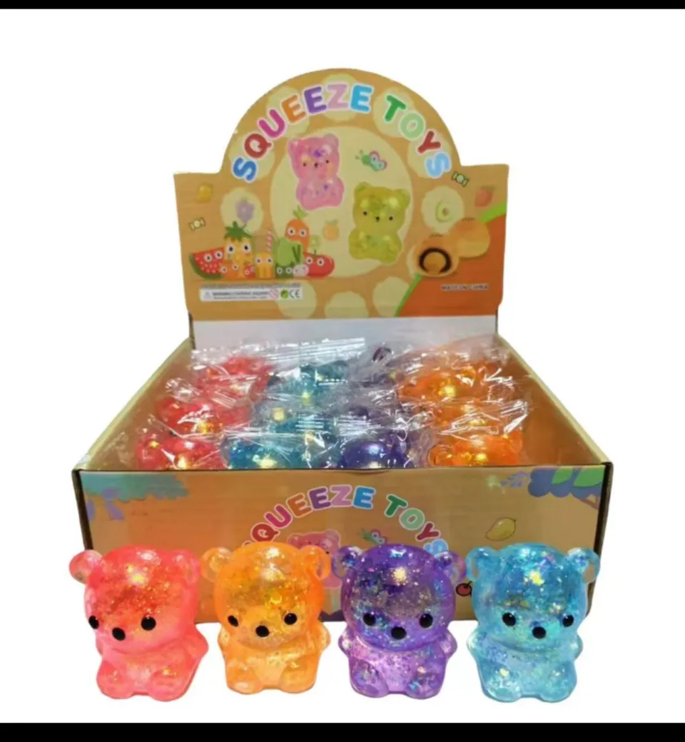 Zabawka Squeeze Toys Gniotek Miś z Brokatem 24 szt.