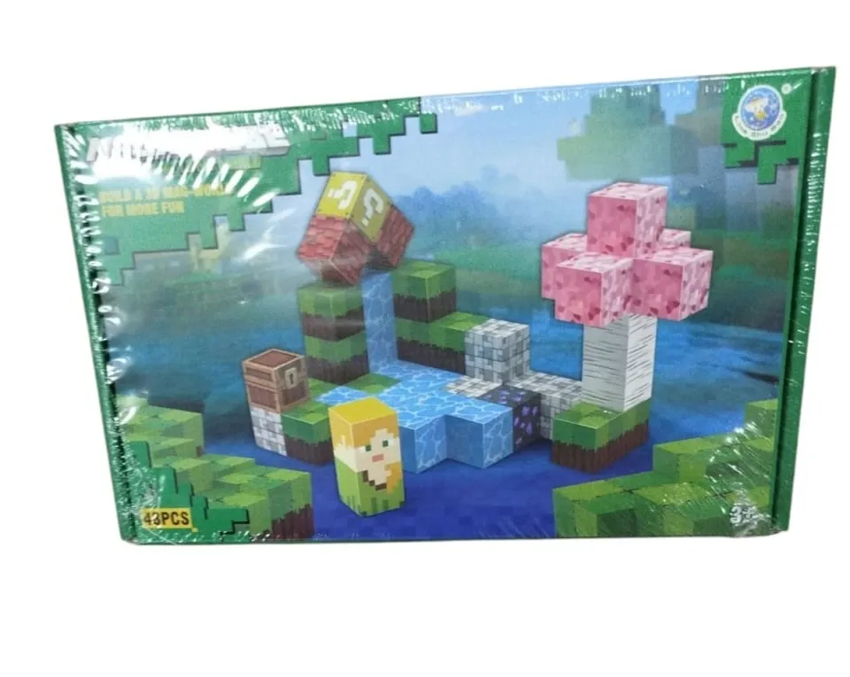 Klocki Magnetyczne Magnetic Block 43PCS Styl Pixel Minecraft