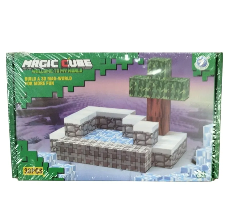Klocki Magnetyczne Magic Cube 38PCS - Zestaw Świat Pixeli